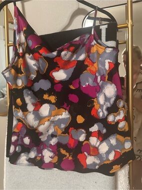 Women's Printed Satin Cami Tank Top - Multicolor